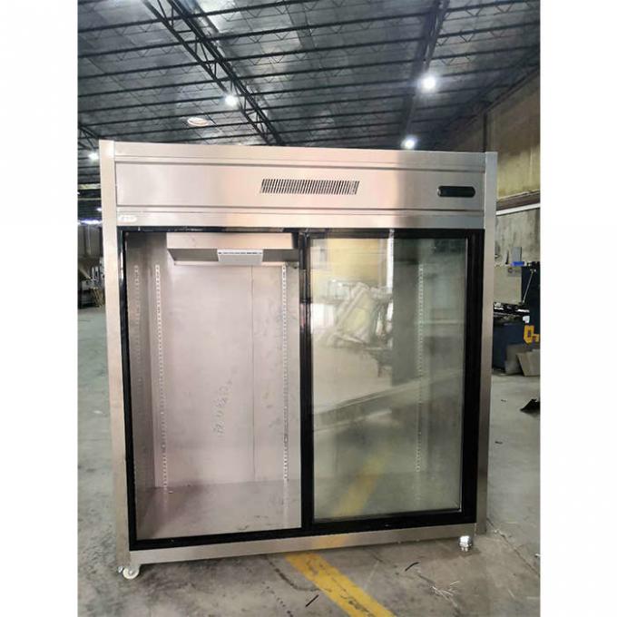 Сползая стеклянный замораживатель холодильника двери 900W 1300L коммерчески 2