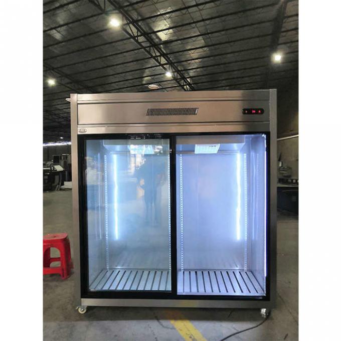 Сползая стеклянный замораживатель холодильника двери 900W 1300L коммерчески 1