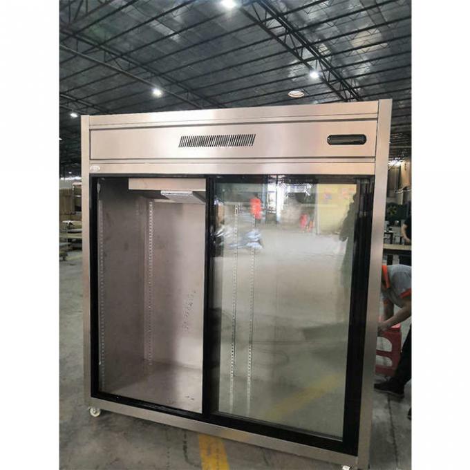 Сползая стеклянный замораживатель холодильника двери 900W 1300L коммерчески 0