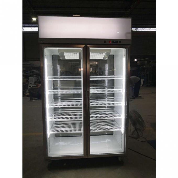 Холодильник дисплея Адвокатуры охладителей двери R134A 1000L коммерчески стеклянный 0