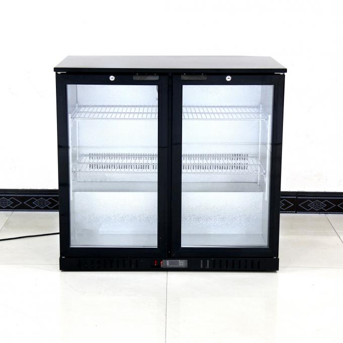 двойника охладителей 208L двери 900*520*835mm холодильник дисплея коммерчески стеклянного стеклянный 1