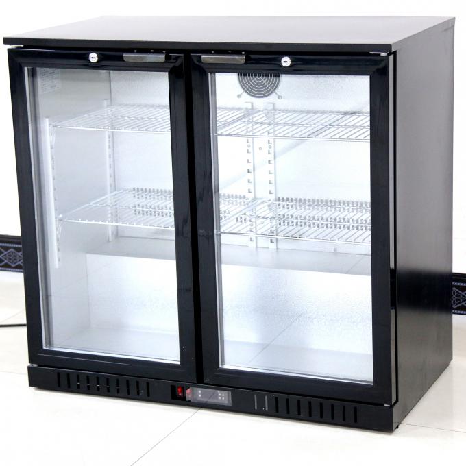 двойника охладителей 208L двери 900*520*835mm холодильник дисплея коммерчески стеклянного стеклянный 0