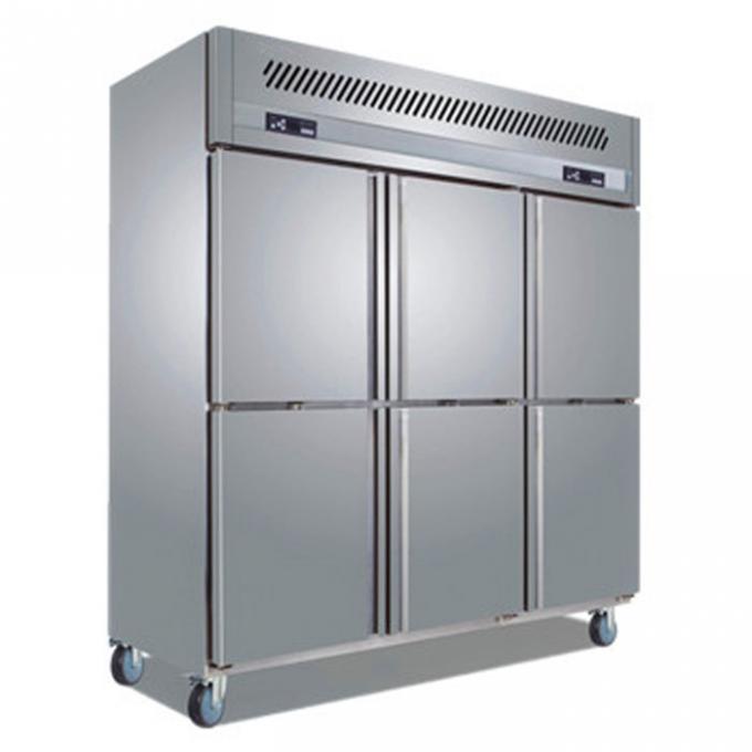 замораживатель холодильника нержавеющей стали двери 880W 6 коммерчески 0