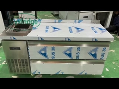 Коммерческий 2 ящик кухонный рабочий стол Нержавеющая сталь Холодильный рабочий стол 1,5 М