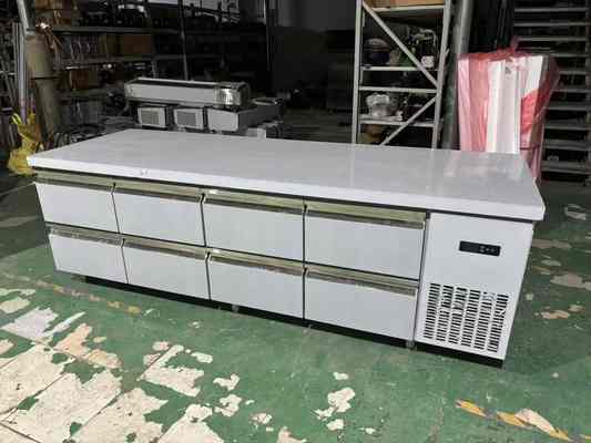 Коммерческий стол с 8 ящиками под прилавок, кухонный верстак, холодильник