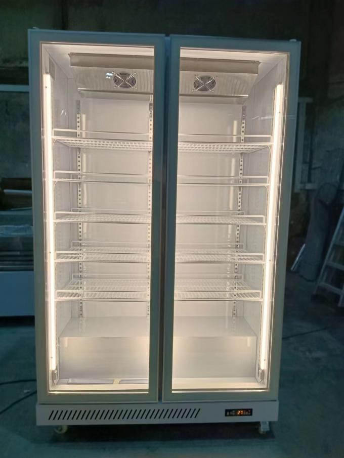 1000L коммерческий стеклянный дверной холодильник с R290 хладагент вертикальный холодильник 0