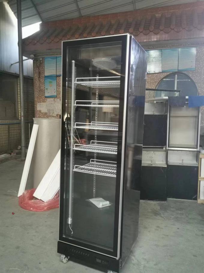 R290 однодверный холодильник вертикальный холодильник с коммерческим дисплеем для напитков 0