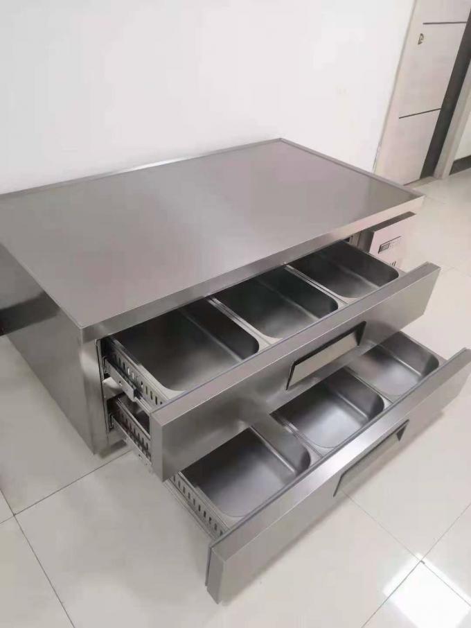 Коммерческий столешничный ящик из 6 ящиков Нержавеющая сталь холодильное кухонное оборудование 2